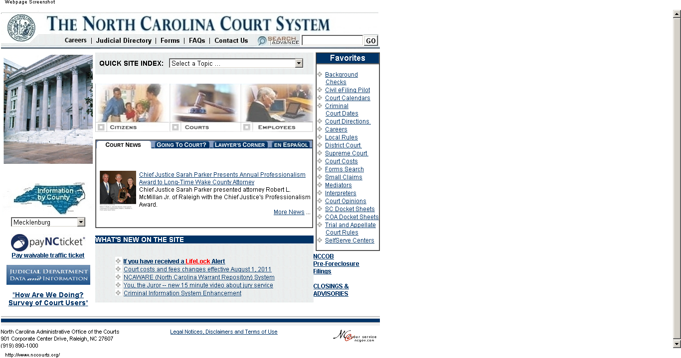 US Courts Front Page